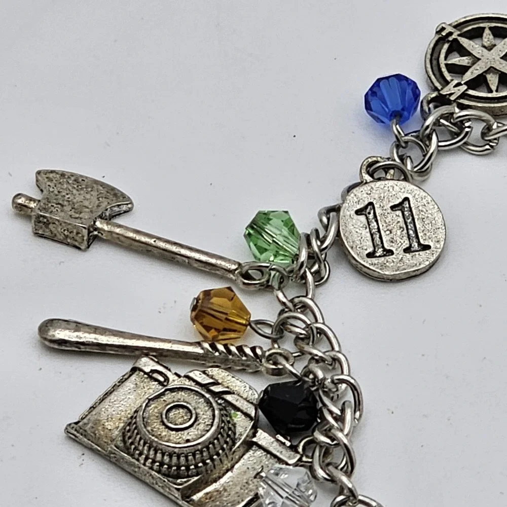 Stranger Things TV Series 10 Themed Charms Charm Bracelet Silver Tone